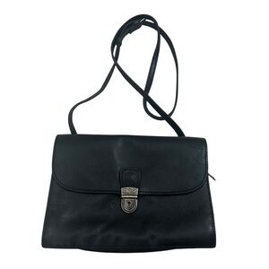 Patricia Nash Black Leather Crossbody Bag Wallet Organizer Vintage Style